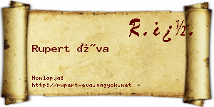 Rupert Éva névjegykártya